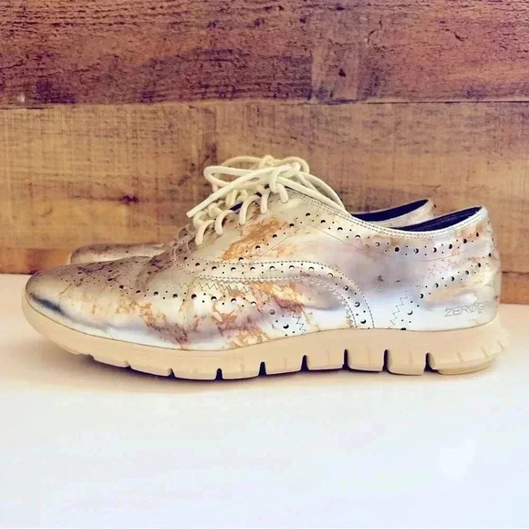 Cole Haan ZeroGrand Metallic Wingtip Oxford Sneakers - Picture 2 of 9